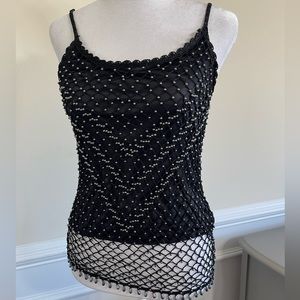Absinthe beaded rave tank top medium black. No flaws